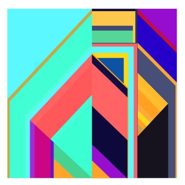 Kaynak için vektör renkli geometrik ve eğri arkaplan deseni