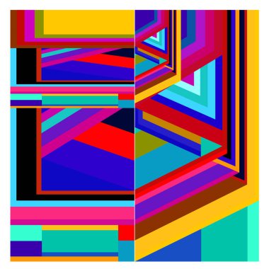 Kaynak için vektör renkli geometrik ve eğri arkaplan deseni