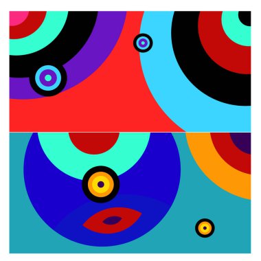 Kaynak için vektör renkli geometrik ve eğri arkaplan deseni