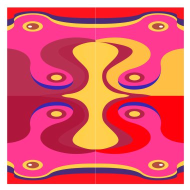 Kaynak için vektör renkli geometrik ve eğri arkaplan deseni