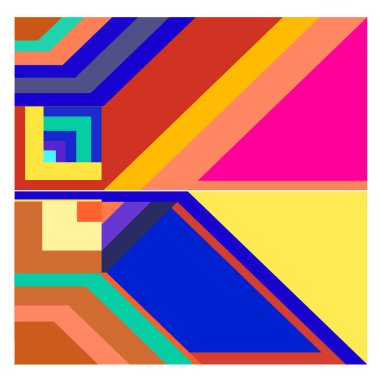 Kaynak için vektör renkli geometrik ve eğri arkaplan deseni