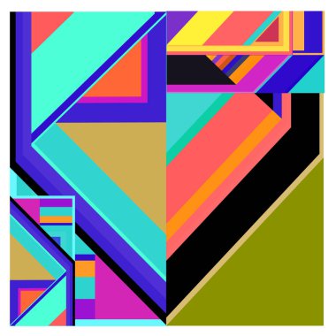 Kaynak için vektör renkli geometrik ve eğri arkaplan deseni