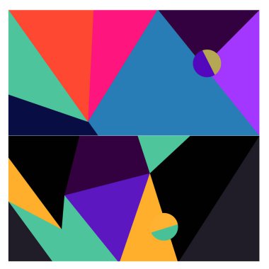 Kaynak için vektör renkli geometrik ve eğri arkaplan deseni