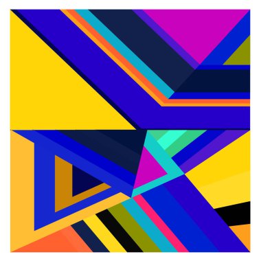 Kaynak için vektör renkli geometrik ve eğri arkaplan deseni