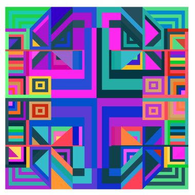 Kaynak için vektör renkli geometrik ve eğri arkaplan deseni