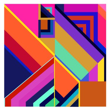 Kaynak için vektör renkli geometrik ve eğri arkaplan deseni