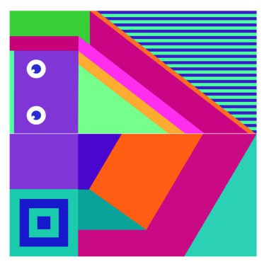 Kaynak için vektör renkli geometrik ve eğri arkaplan deseni