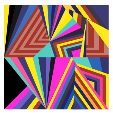 Kaynak için vektör renkli geometrik ve eğri arkaplan deseni