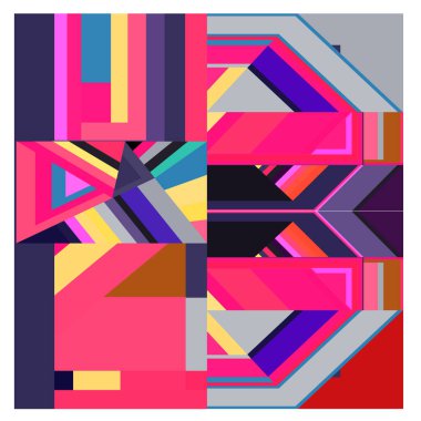 Kaynak için vektör renkli geometrik ve eğri arkaplan deseni