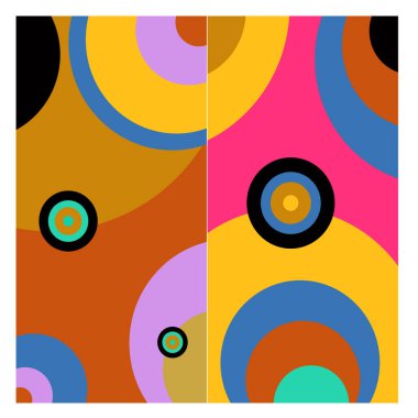 Kaynak için vektör renkli geometrik ve eğri arkaplan deseni