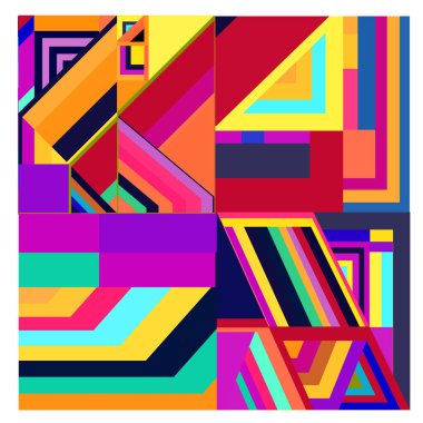 Kaynak için vektör renkli geometrik ve eğri arkaplan deseni