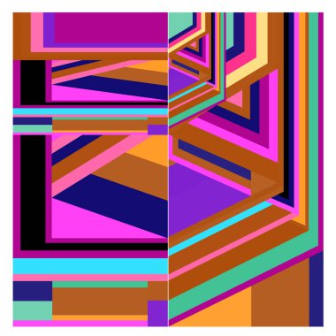 Kaynak için vektör renkli geometrik ve eğri arkaplan deseni