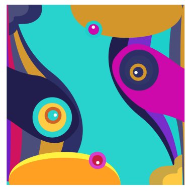 Kaynak için vektör renkli geometrik ve eğri arkaplan deseni