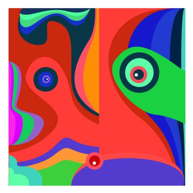 Kaynak için vektör renkli geometrik ve eğri arkaplan deseni