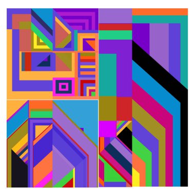 Kaynak için vektör renkli geometrik ve eğri arkaplan deseni