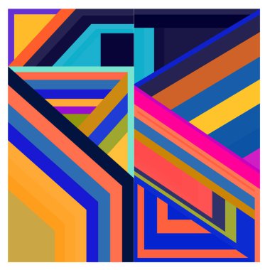 Kaynak için vektör renkli geometrik ve eğri arkaplan deseni