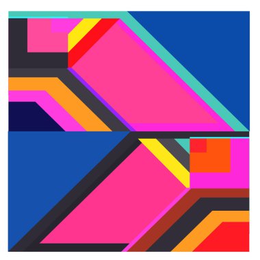 Kaynak için vektör renkli geometrik ve eğri arkaplan deseni