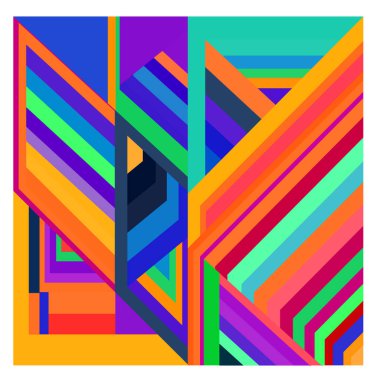 Kaynak için vektör renkli geometrik ve eğri arkaplan deseni