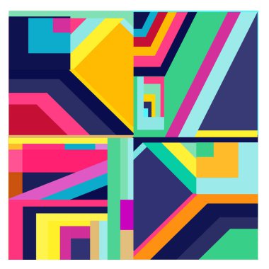 Kaynak için vektör renkli geometrik ve eğri arkaplan deseni