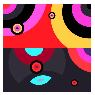 Kaynak için vektör renkli geometrik ve eğri arkaplan deseni