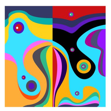 Kaynak için vektör renkli geometrik ve eğri arkaplan deseni