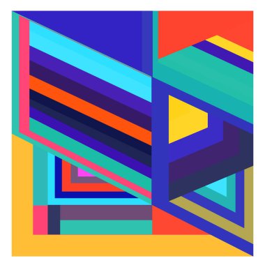 Kaynak için vektör renkli geometrik ve eğri arkaplan deseni