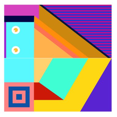 Kaynak için vektör renkli geometrik ve eğri arkaplan deseni