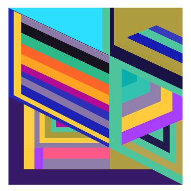 Kaynak için vektör renkli geometrik ve eğri arkaplan deseni