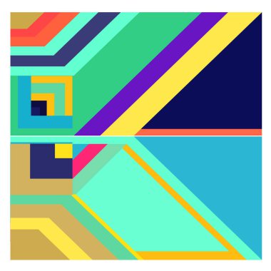 Kaynak için vektör renkli geometrik ve eğri arkaplan deseni