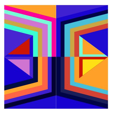 Kaynak için vektör renkli geometrik ve eğri arkaplan deseni