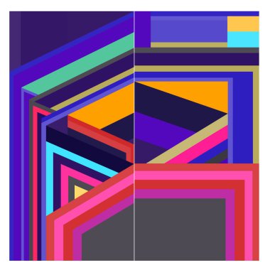 Kaynak için vektör renkli geometrik ve eğri arkaplan deseni