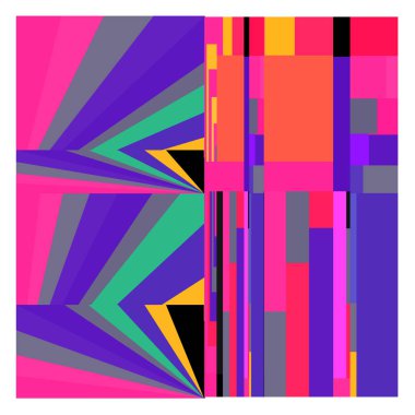 Kaynak için vektör renkli geometrik ve eğri arkaplan deseni