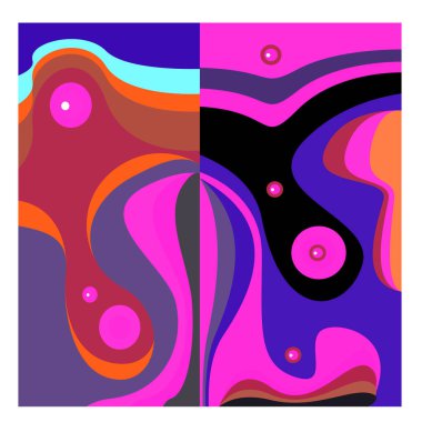 Kaynak için vektör renkli geometrik ve eğri arkaplan deseni