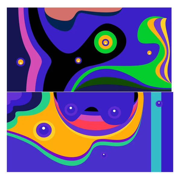 Kaynak için vektör renkli geometrik ve eğri arkaplan deseni