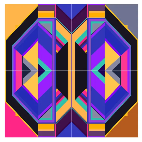 Kaynak için vektör renkli geometrik ve eğri arkaplan deseni