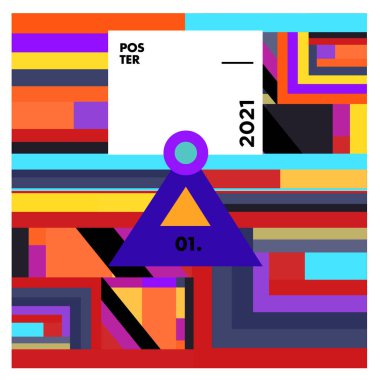 Poster ve afiş tasarım şablonu için vektör geometrik renkli desen