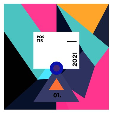 Poster ve afiş tasarım şablonu için vektör geometrik renkli desen