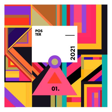 Poster ve afiş tasarım şablonu için vektör geometrik renkli desen