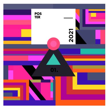 Poster ve afiş tasarım şablonu için vektör geometrik renkli desen