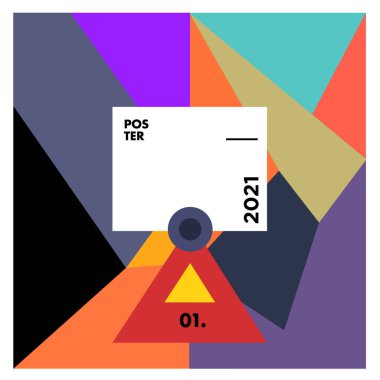 Poster ve afiş tasarım şablonu için vektör geometrik renkli desen