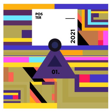 Poster ve afiş tasarım şablonu için vektör geometrik renkli desen