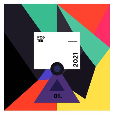 Poster ve afiş tasarım şablonu için vektör geometrik renkli desen