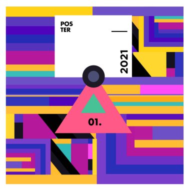 Poster ve afiş tasarım şablonu için vektör geometrik renkli desen