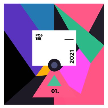 Poster ve afiş tasarım şablonları için vektör geometrik renkli desen