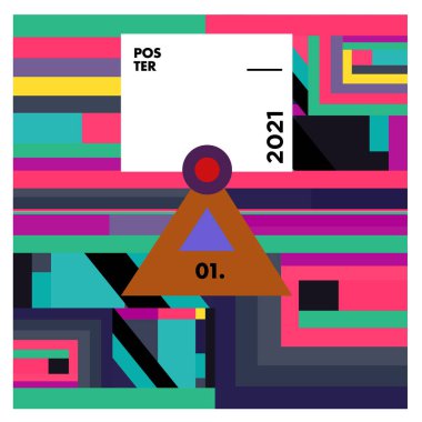 Poster ve afiş tasarım şablonları için vektör geometrik renkli desen