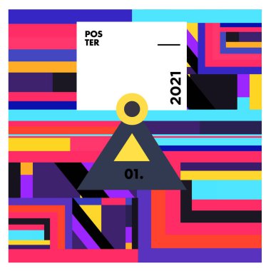 Poster ve afiş tasarım şablonları için vektör geometrik renkli desen