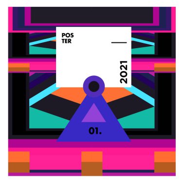 Poster ve afiş tasarım şablonları için vektör geometrik renkli desen