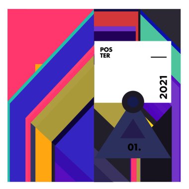 Poster ve afiş tasarım şablonları için vektör geometrik renkli desen