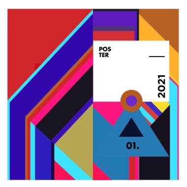 Poster ve afiş tasarım şablonları için vektör geometrik renkli desen