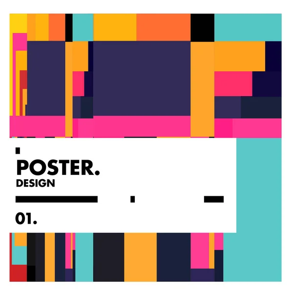 Vector Geometric Colorful Pattern Poster Banner Design Template — Stock Vector